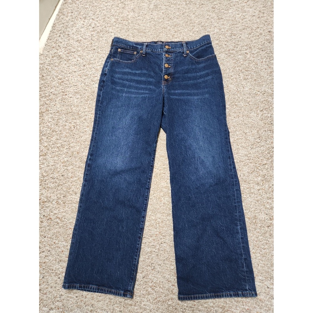 J. Crew Full Length 31 Wide Leg Button Fly Jeans High Rise 32x29 Actual